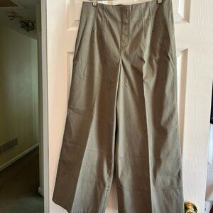 Spanx Stretch Twill Cropped Pants Tuscan Olive Sz L NWT